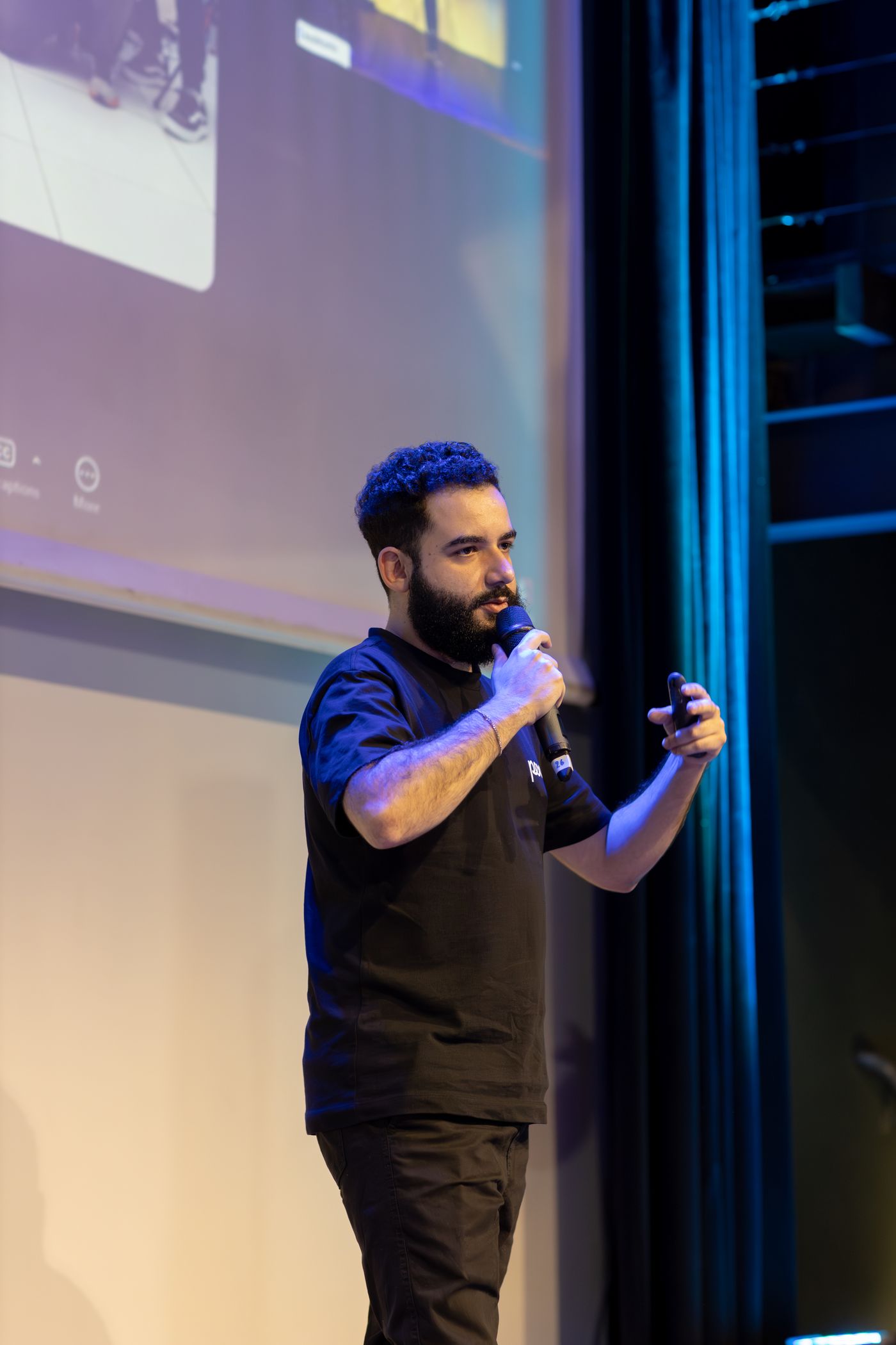 A speaker presenting at a conference